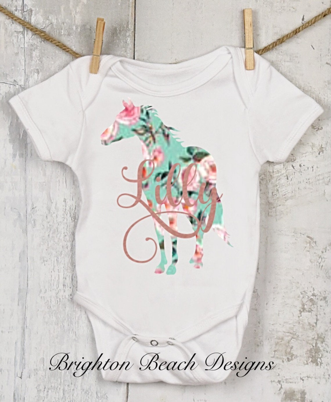 Personalized Horse Baby OnepieceInfant Horse ClothingNewborn Etsy