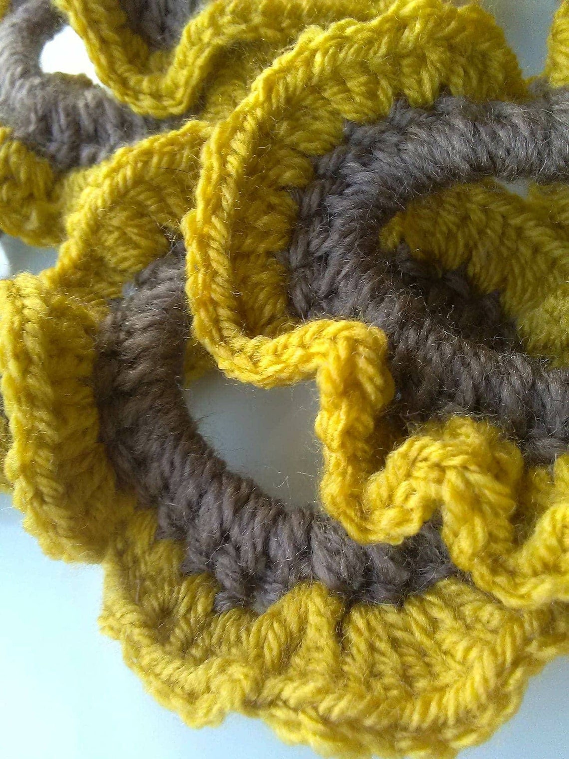 Crocheted acrylic yarn hair scrunchies hair ties handmade Etsy