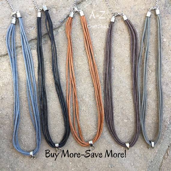 Cotton Necklace Cords With Bail & Clasp, 16 W/ 2 Extender, Waxed Cotton  Multi-strand Pendant Cord, DIY Necklaces, Cotton Cord for Pendants 