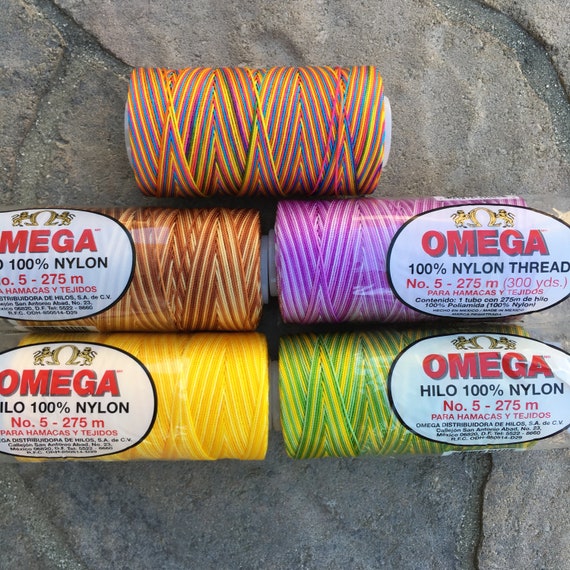 Omega Nylon No 5 Thread, Jewelry Making Cord, Multicolor Thread for  Handcrafts, Thread for DIY Crafts, Friendship Bracelets, Crochets, Bags. 