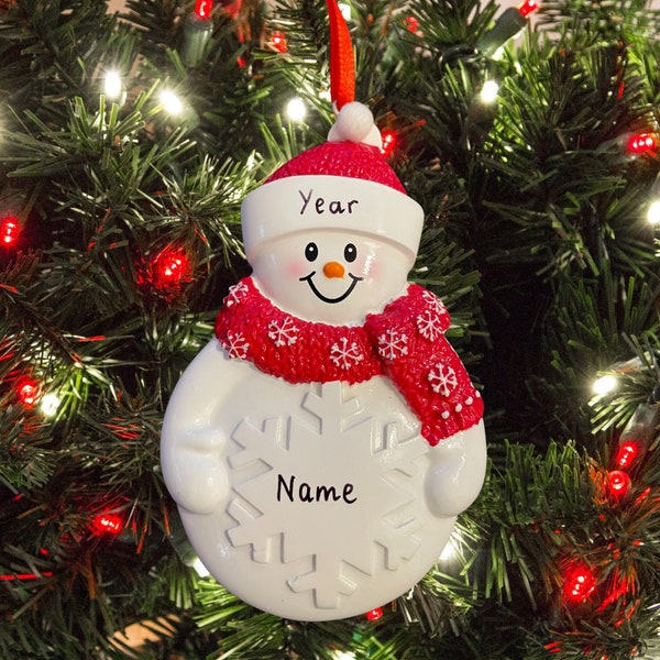 Snowman Christmas Decoration. Personalised Snowman Tree Bauble. Unique Xmas Ornament. Christmas 2024 Keepsake