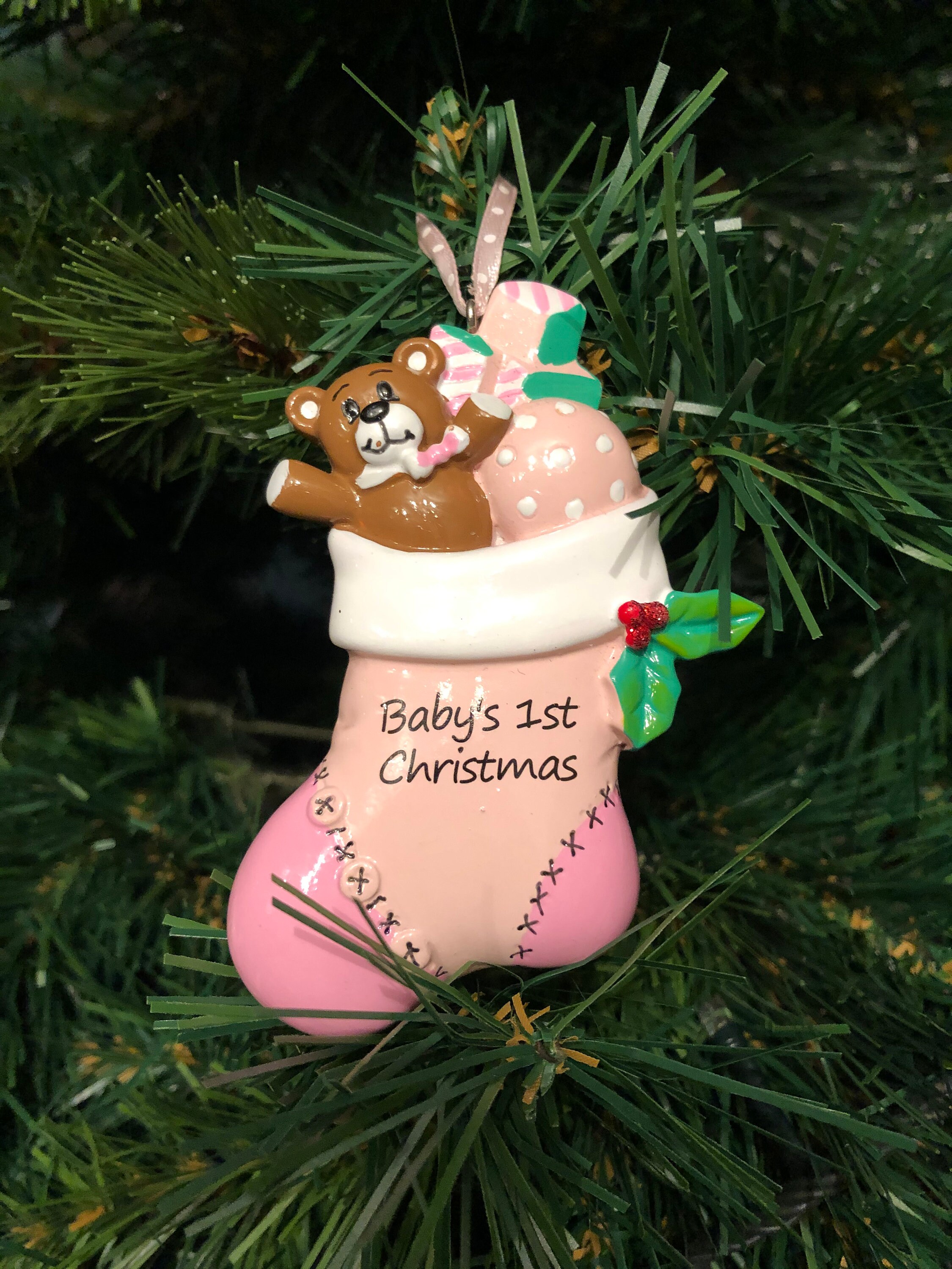 Baby's First Christmas. Personalised Xmas Tree Decoration  Etsy