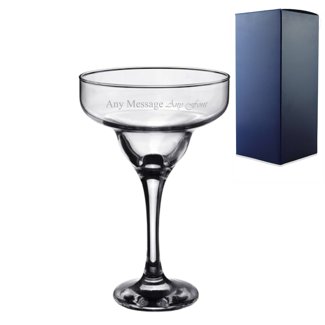 Engraved Margarita Glass. Personalised Cocktail Glass With Gift Box