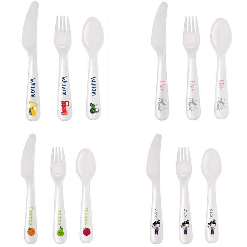 Personalised Kids Cutlery. Plastic Set. Baby Gift Toddler Etsy