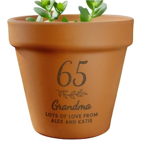 Personalised Terracotta Plant Pot – Custom Age & Name – Birthday Gift for Gardeners