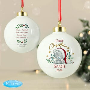 Personalised First Christmas Bauble, Baby's 1st Christmas Decoration, Custom Baby Christmas Ornament, New Baby Keepsake Gift 2026