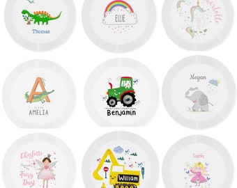 Personalised Children's Plate. Kid's Plastic Plate. Reusable Plate. New Baby Present, Toddler Gift etc