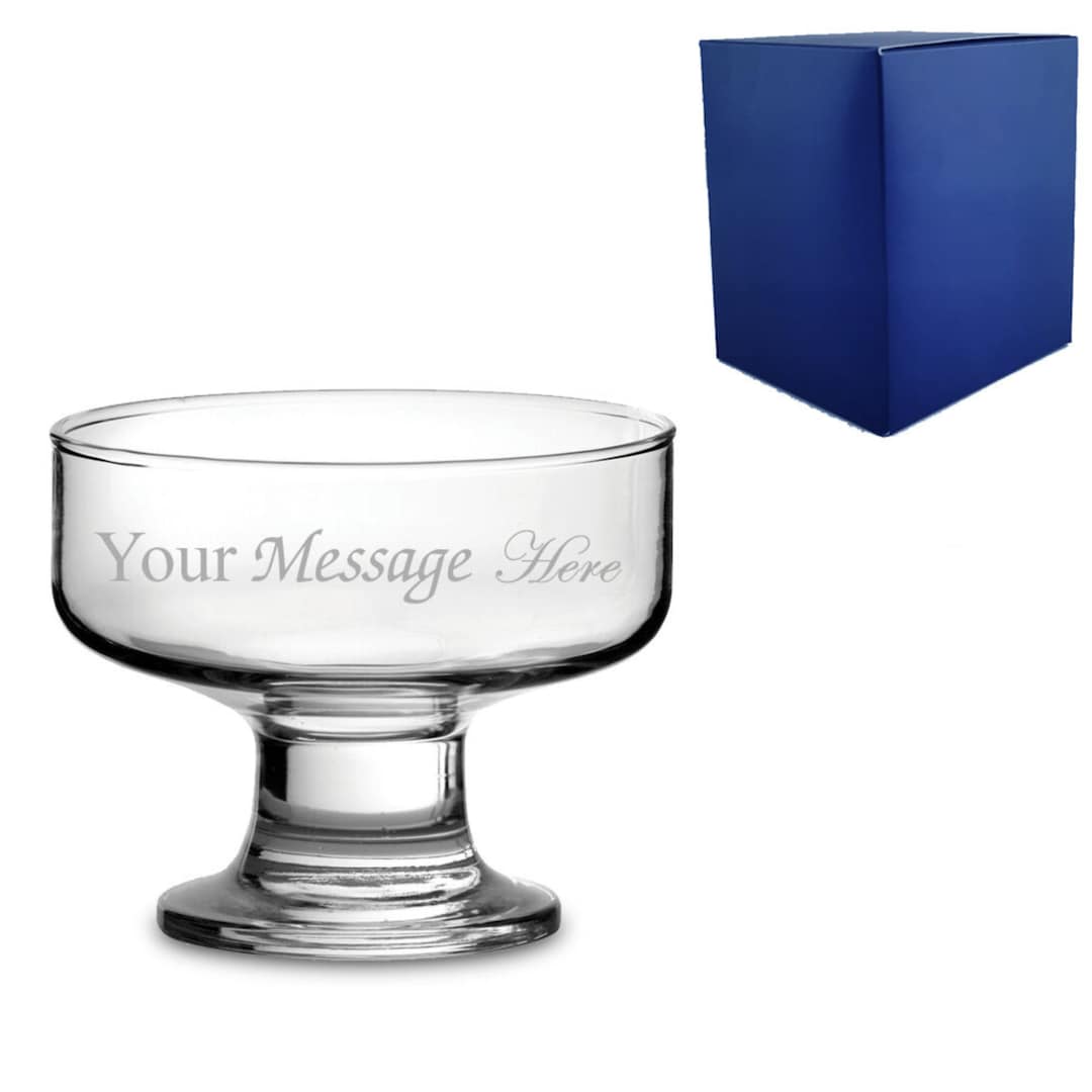 Personalised Ice Cream Bowl. Engraved Ice Cream Cup With Gift Box