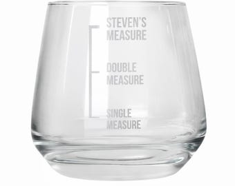 Personalised Whisky Glass | Engraved Whisky Tumbler | Custom Whisky Measure Glass | Gift for Him | Retirement Gift | Father's Day Present
