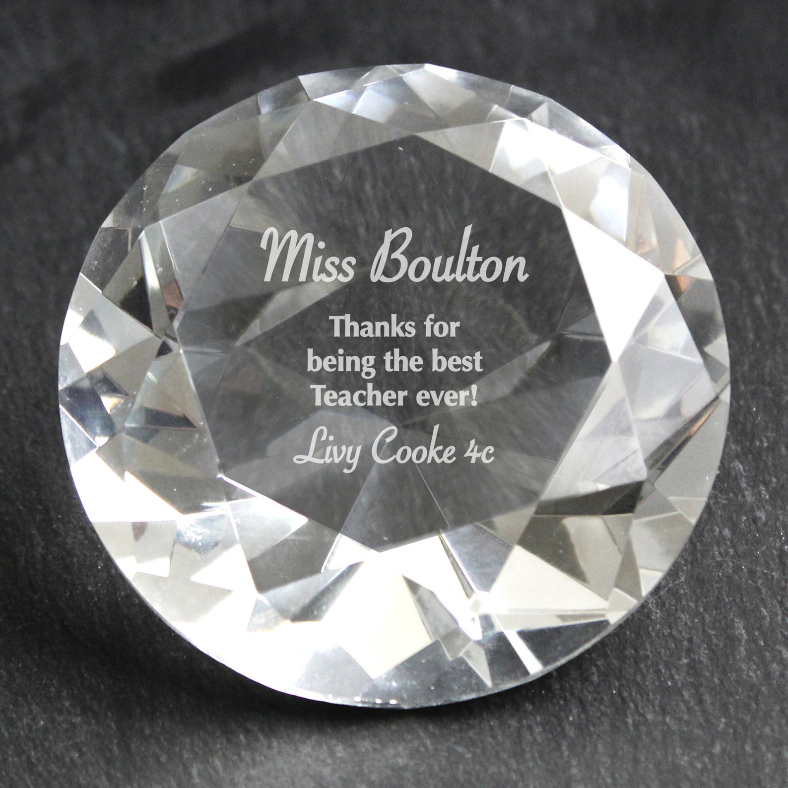 Personalised Diamond Paperweight. Engraved Paperweight. Ideal Etsy