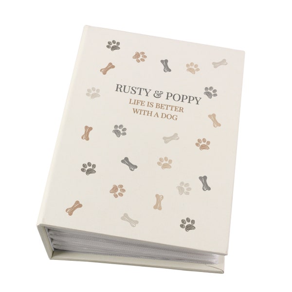 Personalised Dog Photo Album - Custom Pet Memory Book for 6x4 Photos - New Puppy or Pet Memorial Gift