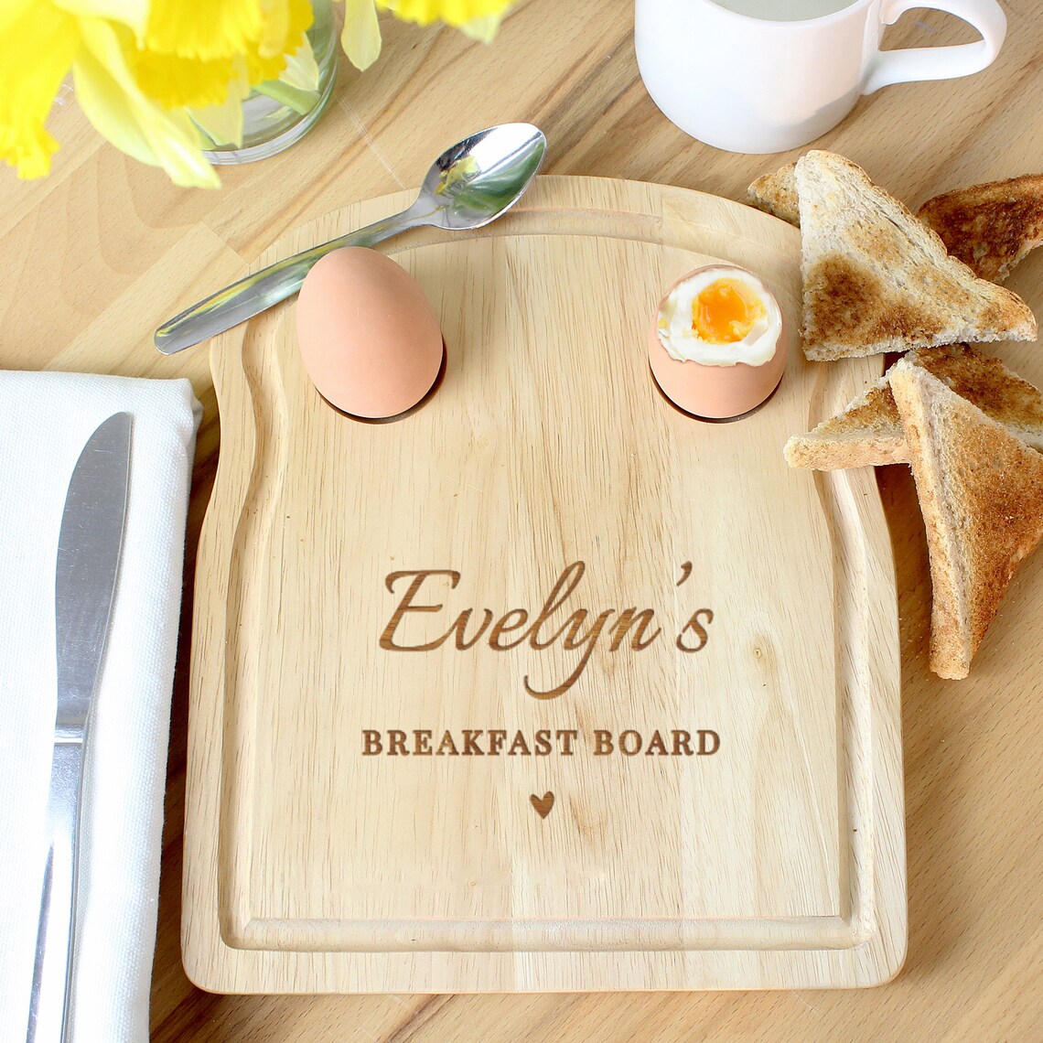 Personalised Egg and Toast Board. Engraved Wooden Board. Ideal Etsy