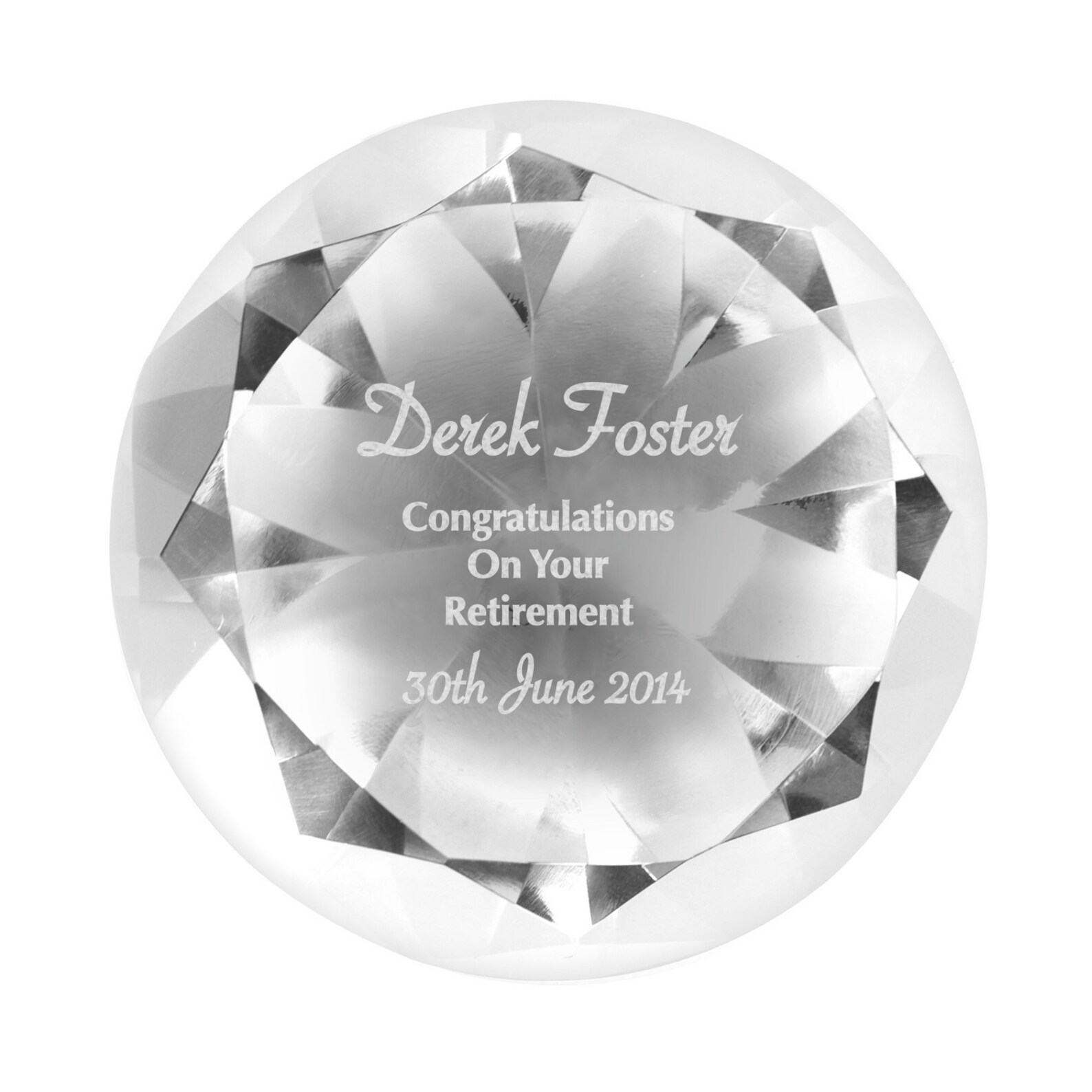 Personalised Diamond Paperweight. Engraved Paperweight. Ideal Etsy UK
