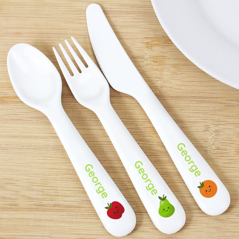 Personalised Kids Cutlery. Plastic Set. Baby Gift Toddler Etsy