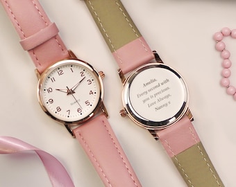 Personalised Kid's Watch. Children's Pink Watch. Analogue Watch