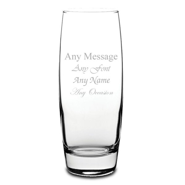 Engraved Bud Vase. Personalised Glass Vase with Gift Box. Any message/any occasion