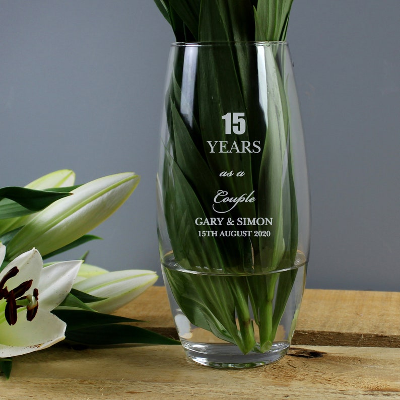 Personalised Anniversary Vase. Glass Bullet Vase. Perfect Etsy