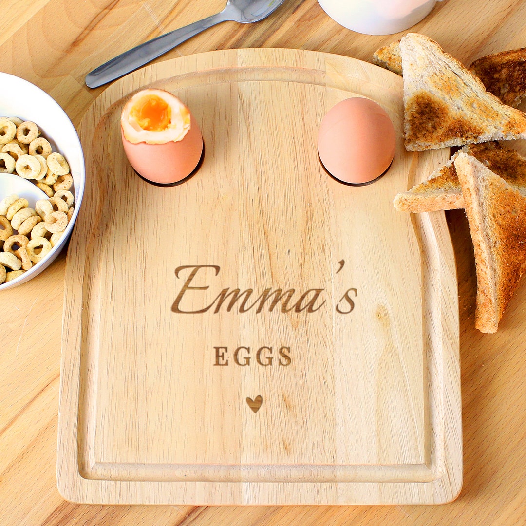 Personalised Egg and Toast Board. Engraved Wooden Board. Ideal Etsy