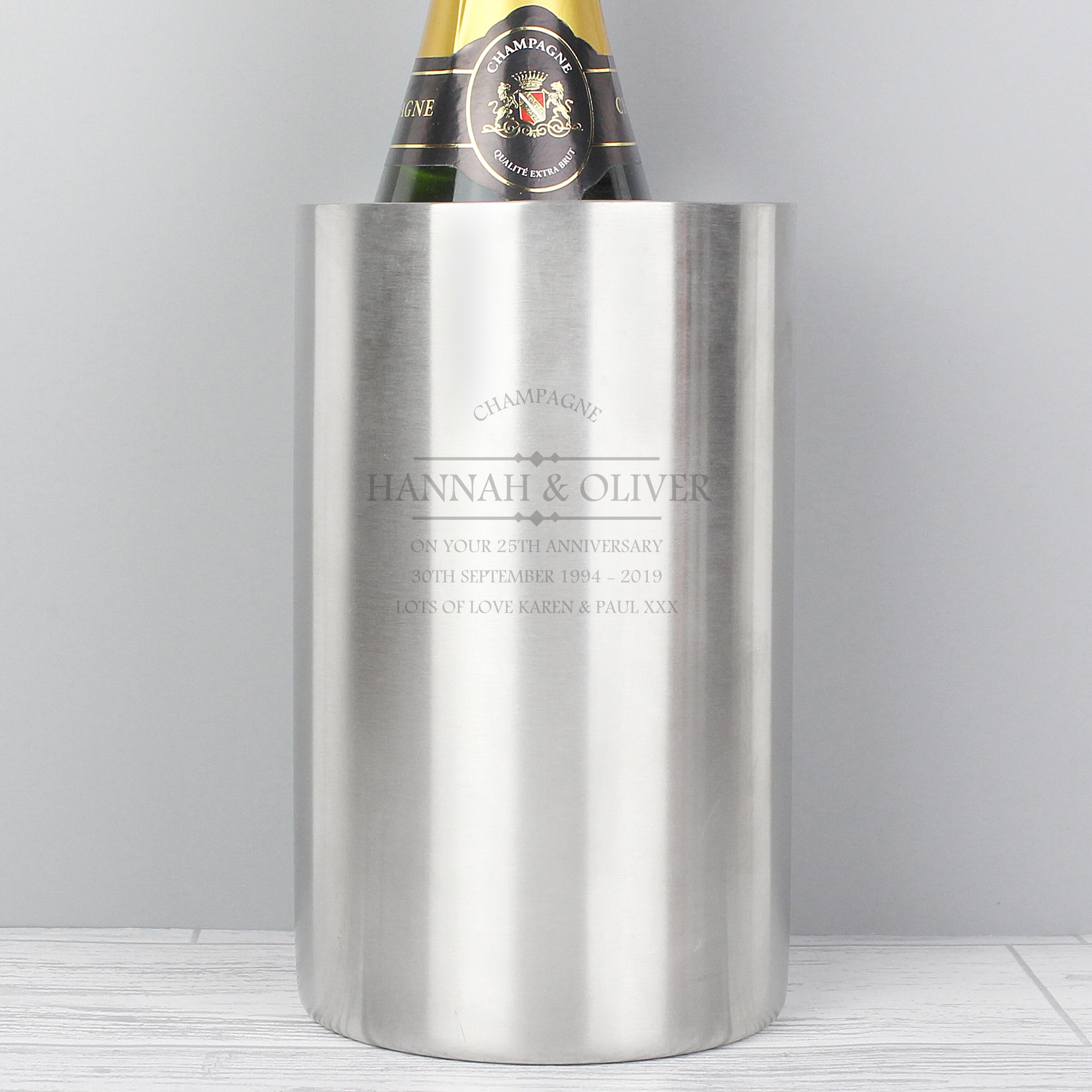 Personalised Wine Cooler Champagne Bucket Ice Cooler. Engraved