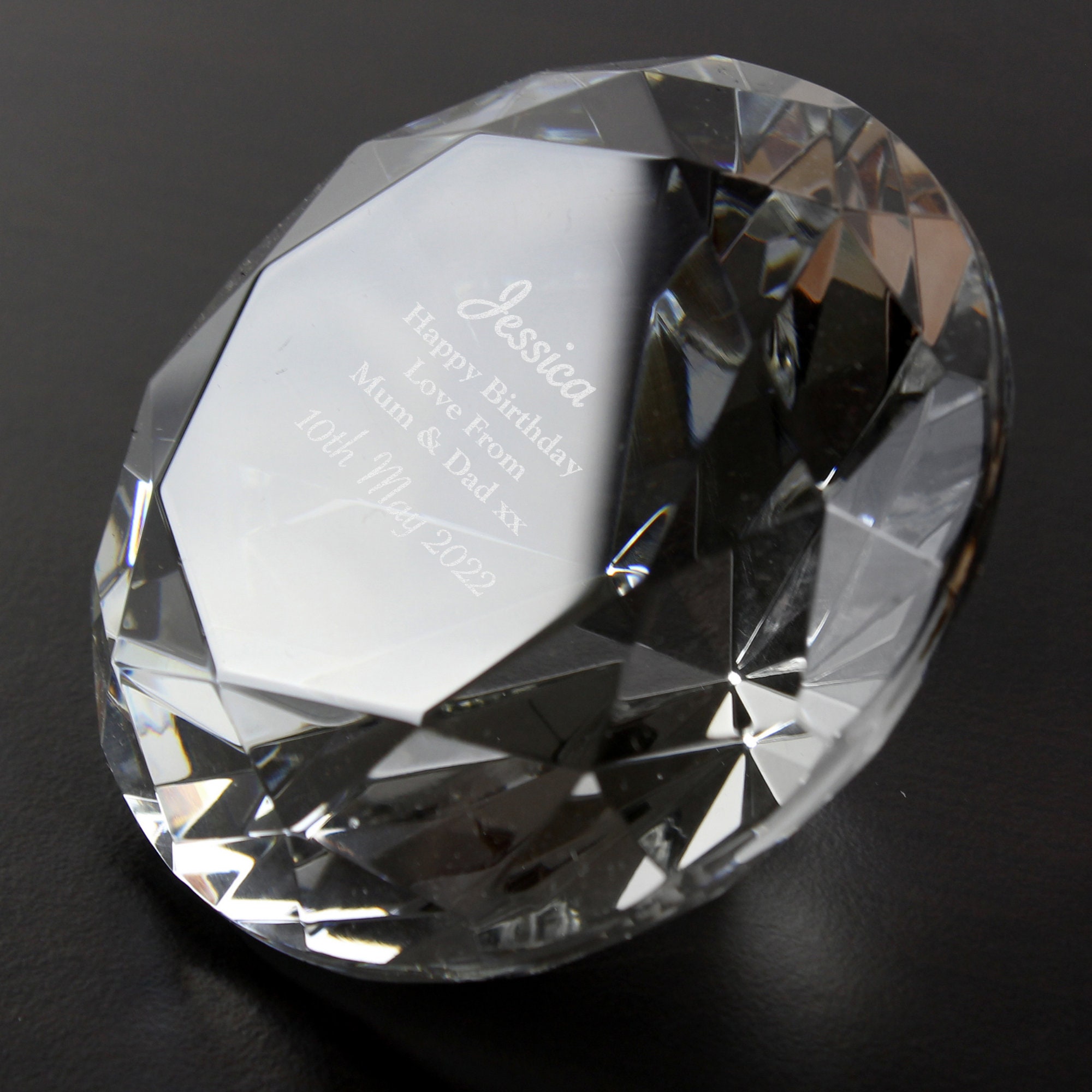 Personalised Diamond Paperweight. Engraved Paperweight. Ideal Etsy