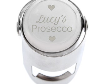 Personalised Prosecco Bottle Stopper | Engraved Wine Stopper Gift | Custom Champagne Bottle Sealer
