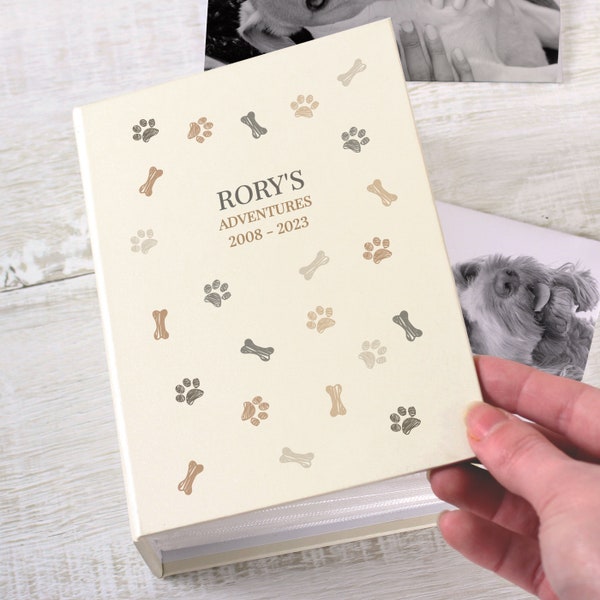 Personalised Dog Album. New Puppy Gift. Pet Lover Gift. 6x4 Photo Album with sleeves. Dog Gift.Lost Pet Memorial etc