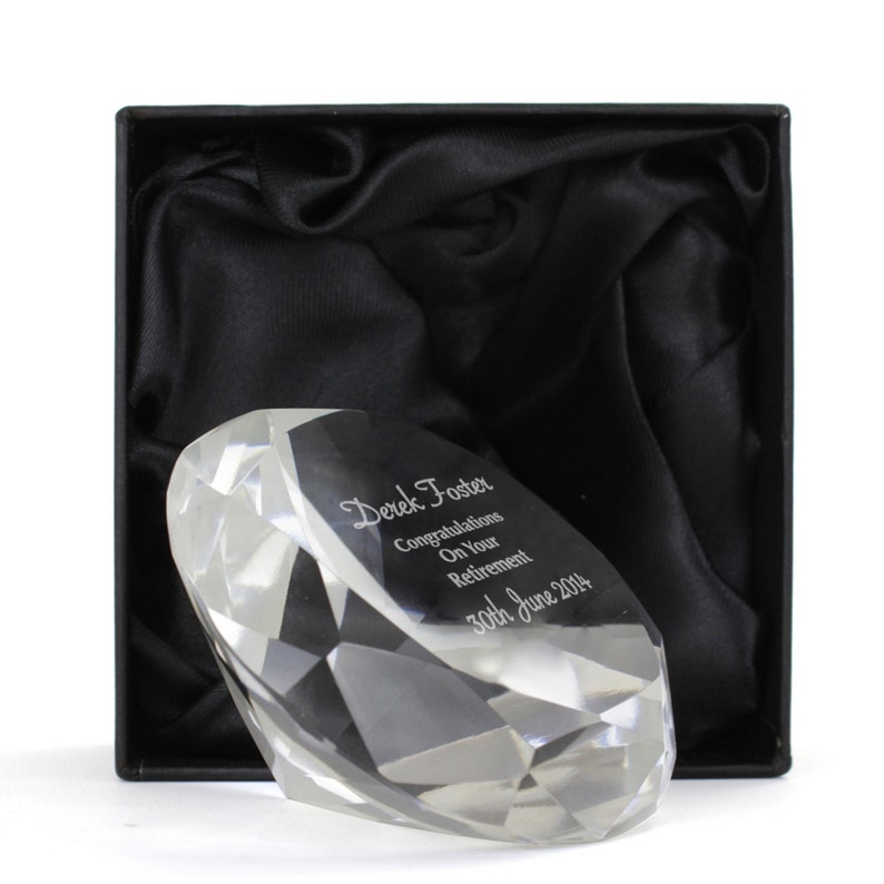Personalised Diamond Paperweight. Engraved Paperweight. Ideal Etsy UK