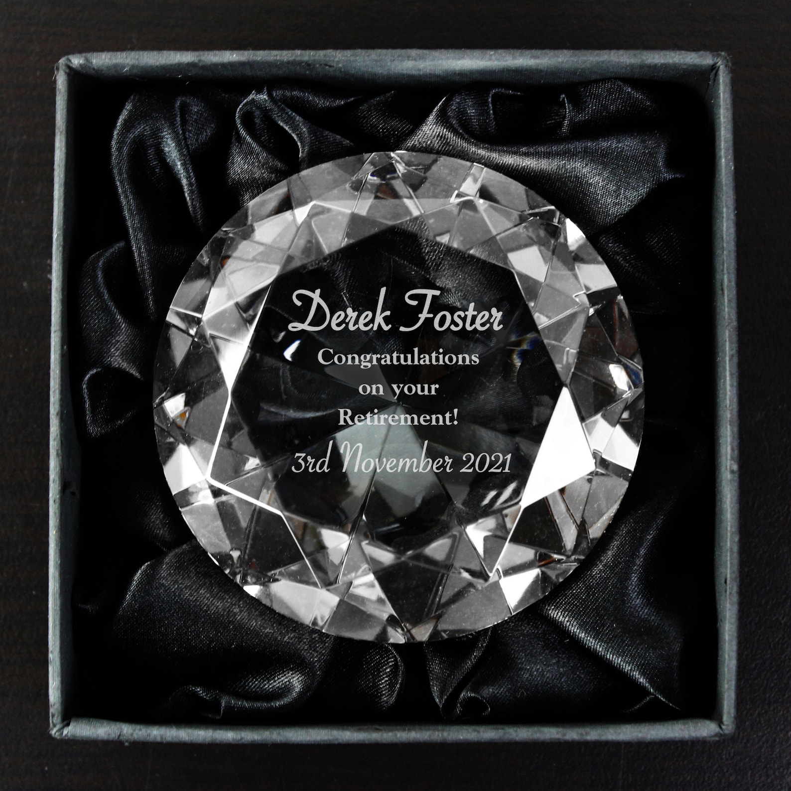 Personalised Diamond Paperweight. Engraved Paperweight. Ideal Etsy UK