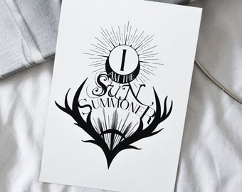 Print from the Shadow and Bone Trilogy, Sun Summoner, Grishaverse, Different sizes