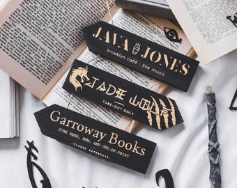 Wooden signs, laser engraved, Java Jones, Jade Wolf and Garroway Books: Inspired by the Shadowhunter World, Handmade