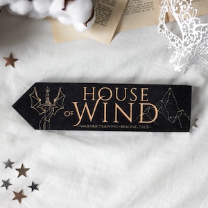ACOSF Individual Large Wooden Signpost, Inspired by The House of Wind, Laser engraved, deco for home