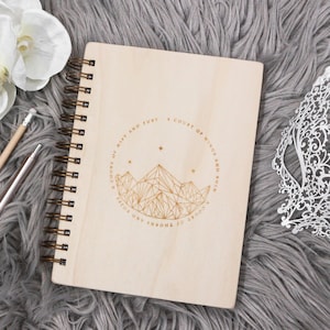 Notizbuch aus Holz, ACOMAF, inspiriert von Night Court, handgemacht und graviert, Größe A5