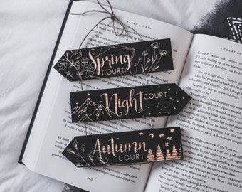 ACOMAF Wooden signs, laser engraved, Inspired by the Spring Court, Night Court, Autumn Court, Handmade