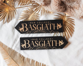 Basgiath, Wooden Direction Sign, Inspired by Fourt Wing and Iron Flame, Individual Large Signpost, Laser engraved