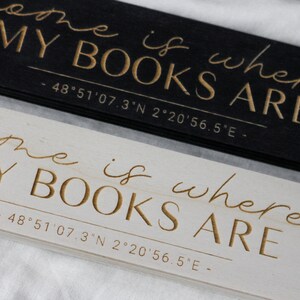 Home Book Custom Coordinates, Individual Large Wooden Signpost Laser engraved, deco for home image 3