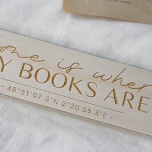 Home Book Custom Coordinates, Individual Large Wooden Signpost Laser engraved, deco for home image 5