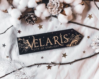 Velaris ACOMAF Individual Big Wooden Sign, Inspired by the Night Court, Laser engraved