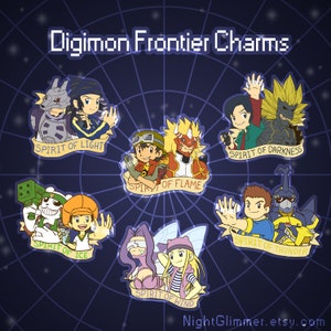 Digimon Frontier Glitter Acrylic Charms