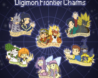 Digimon Frontier Glitter Acrylic Charms