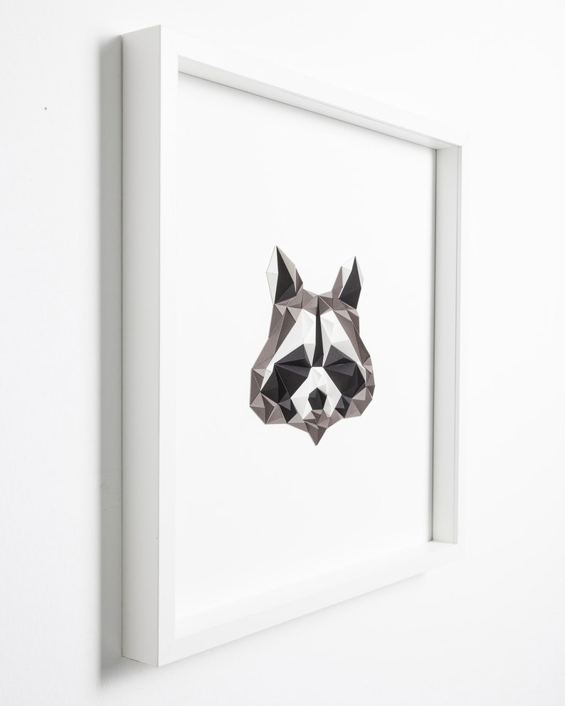 MR. RACCOON Paper Artwork, 50X50 cm, Raccoon Wall art, Wall Hanging, Gift for Her image 3