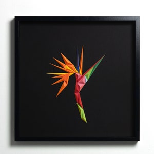 STRELITZIA Paper Artwork, Black Art, 3D Art, Wall Hangings image 1