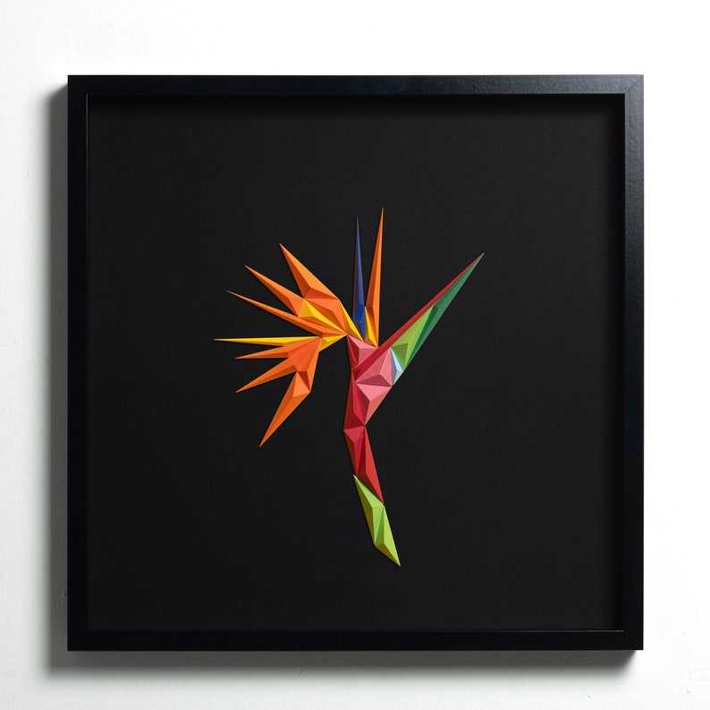 STRELITZIA Oeuvre en papier, Black Art, Art 3D, Tentures murales image 1