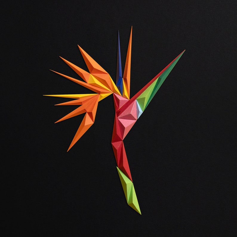 STRELITZIA Paper Artwork, Black Art, 3D Art, Wall Hangings image 4