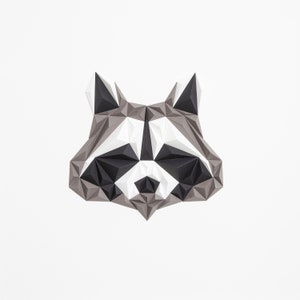 MR. RACCOON Paper Artwork, 50X50 cm, Raccoon Wall art, Wall Hanging, Gift for Her image 2
