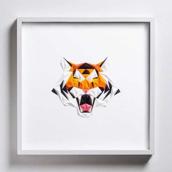 TIGER Artwork, Paper Art, Modern Home Decor, Wall Hangings, Wall Art, Gift For Him