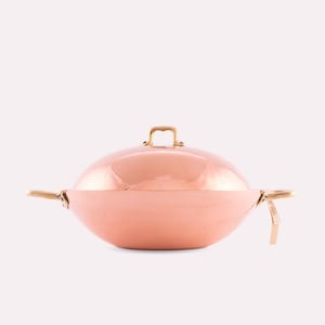 Copper Wok with lid ,tin lining