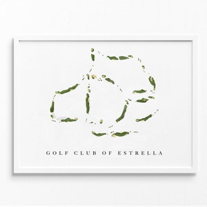 Golfclub van Estrella | Phoenix, Arizona | Golfbaankaart, gepersonaliseerde golfkunstcadeaus voor mannen Muurdecoratie, aangepaste aquarelafdruk