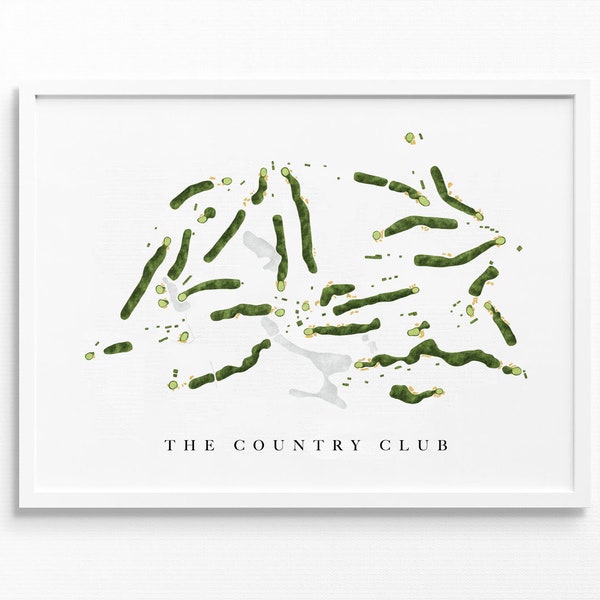 The Country Club | Brookline, MA | Course Map, Golf Painting, Golf Gift, Course Layout | Art Print UNFRAMED