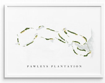 Pawleys Plantation | Pawleys Island, SC | Golf Course Map, Personalized Golf Art Gifts for Men Wall Decor, Custom Watercolor Print