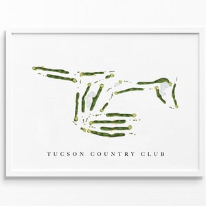 Tucson Country Club | Tucson, Arizona | Golfbaankaart, gepersonaliseerde golfkunstcadeaus voor mannen Muurdecoratie, aangepaste aquarelafdruk